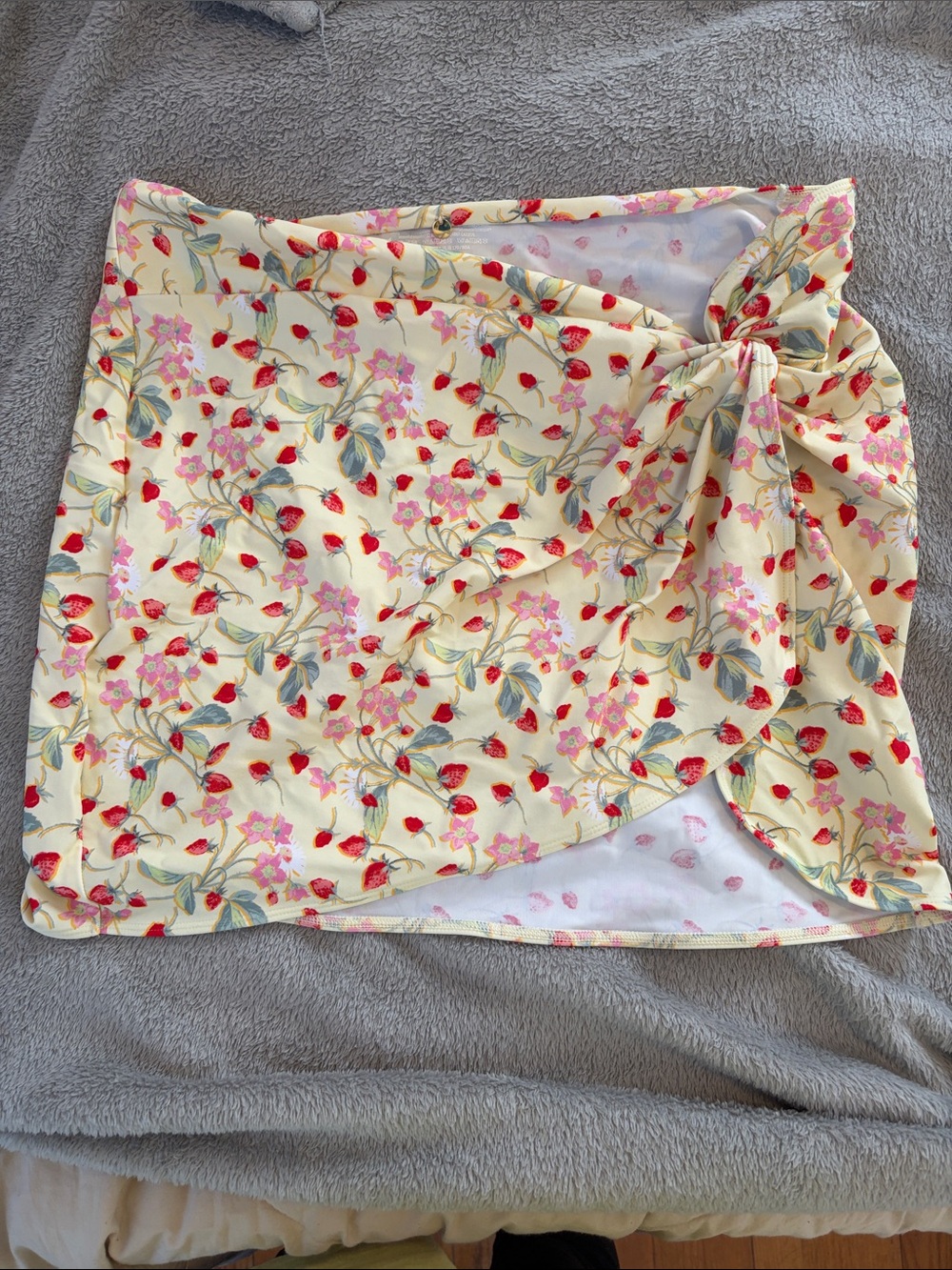 Victorias Secret Yellow Strawberry Floral Swim Sarong Cover-Up